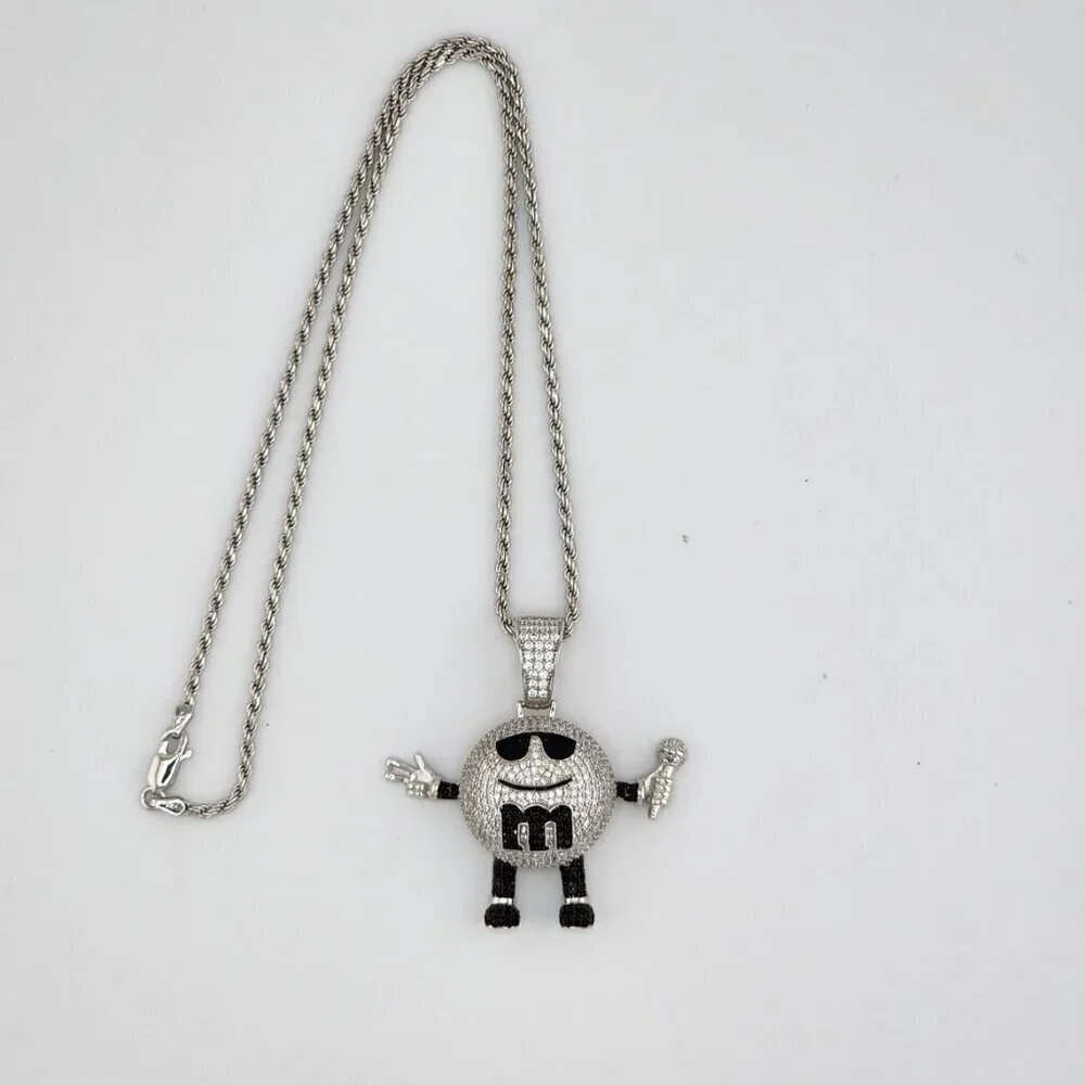 Brand New Sterling SIlver 925 M & M Design Necklace